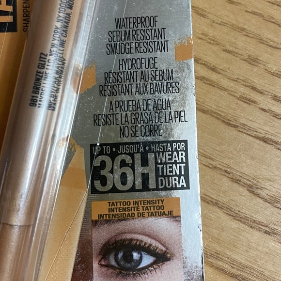 Maybelline Tattoo Studio Waterproof Eye Liner Gel Pencil #981 Bronze Glitz New - Picture 3 of 3